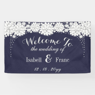 Elegantes Blumenmuster-Party Hochzeit Banner