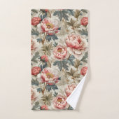 Elegantes Blumenmuster. Pellrosa-Erdnüsse Badhandtuch Set (Handtuch)