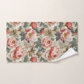 Elegantes Blumenmuster. Pellrosa-Erdnüsse Badhandtuch Set (Handtuch)