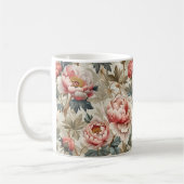 Elegantes Blumenmuster. Pellrosa-Erdnüsse Kaffeetasse (Links)
