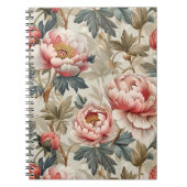 Elegantes Blumenmuster. Pellrosa-Erdnüsse Notizblock (Vorderseite)