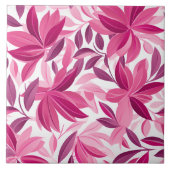 Elegantes Blumenmuster Pink Fuchsia Fliese (Vorderseite)