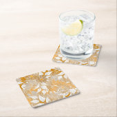 Elegantes Blumenmuster. Rechteckiger Pappuntersetzer (Vor Ort)