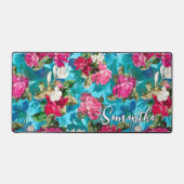 Elegantes Blumenmuster, rosa Blume Schreibtischunterlage (Vorderseite)