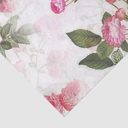 Elegantes Blumenmuster rosa Blume Seidenpapier (Ausschnitt)