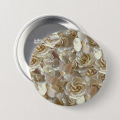 Elegantes Blumenmuster-Rose Petal-Muster Button (Vorne & Hinten)