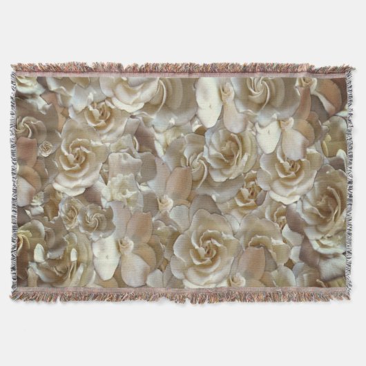 Elegantes Blumenmuster-Rose Petal-Muster Decke (Vorderseite)