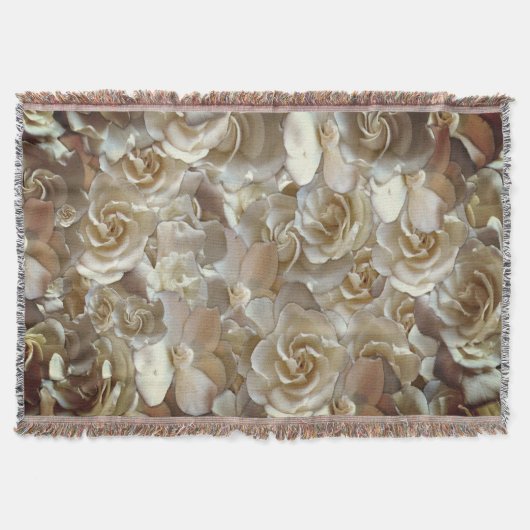 Elegantes Blumenmuster-Rose Petal-Muster Decke (Vorderseite)