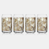 Elegantes Blumenmuster-Rose Petal-Muster Dosenglas (Hinten)