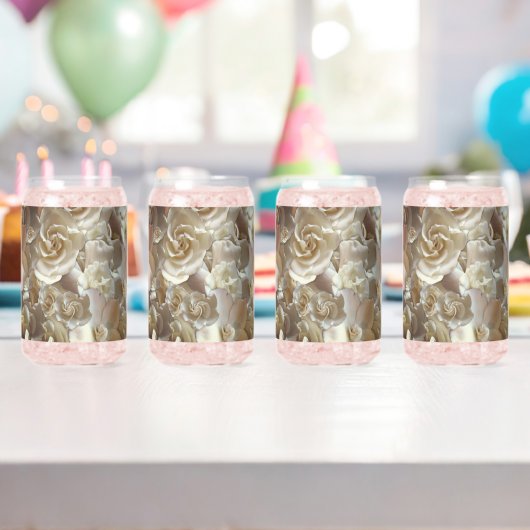 Elegantes Blumenmuster-Rose Petal-Muster Dosenglas (Insitu (Geburtstag))