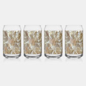 Elegantes Blumenmuster-Rose Petal-Muster Dosenglas (Links)