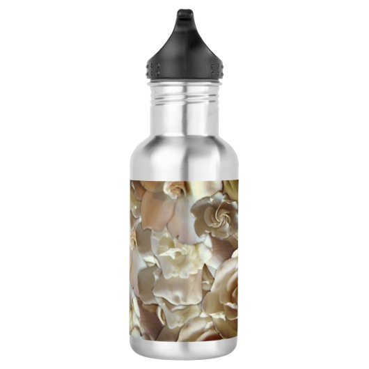 Elegantes Blumenmuster-Rose Petal-Muster Edelstahlflasche (Rechts)