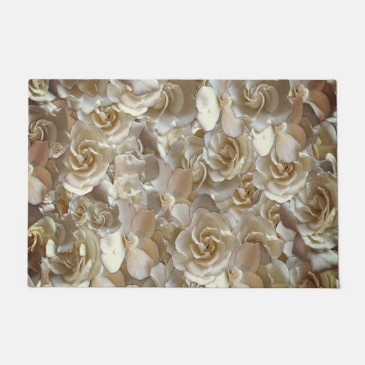 Elegantes Blumenmuster-Rose Petal-Muster Fußmatte (Vorderseite)