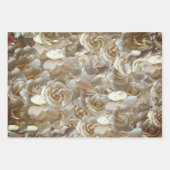 Elegantes Blumenmuster-Rose Petal-Muster Geschenkpapier Set (Vorderseite)