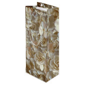 Elegantes Blumenmuster-Rose Petal-Muster Geschenktüte Für Weinflaschen (Rückseite Schrägansicht)