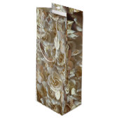 Elegantes Blumenmuster-Rose Petal-Muster Geschenktüte Für Weinflaschen (Vorderseite Schrägansicht)