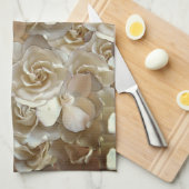 Elegantes Blumenmuster-Rose Petal-Muster Geschirrtuch (Viertel Falte)
