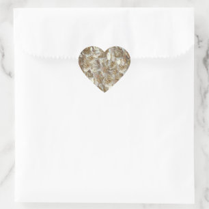 Elegantes Blumenmuster-Rose Petal-Muster Herz-Aufkleber
