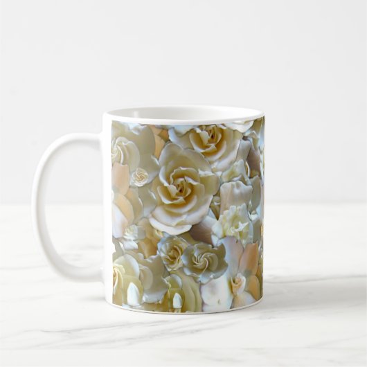 Elegantes Blumenmuster-Rose Petal-Muster Kaffeetasse (Links)