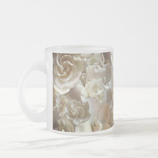 Elegantes Blumenmuster-Rose Petal-Muster Mattglastasse (Links)