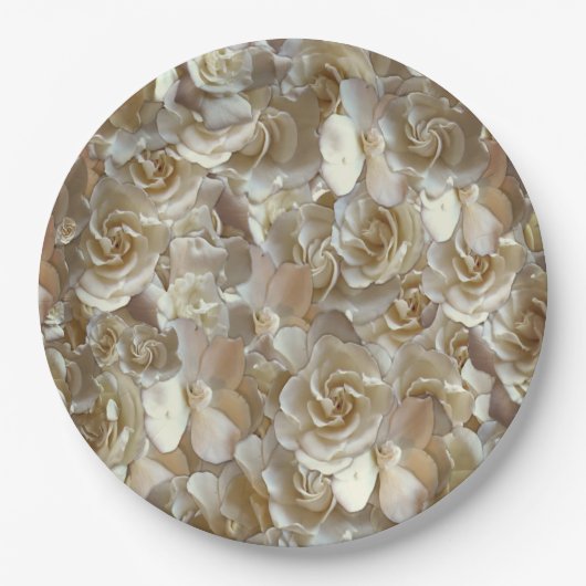 Elegantes Blumenmuster-Rose Petal-Muster Pappteller (Vorderseite)