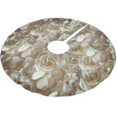 Elegantes Blumenmuster-Rose Petal-Muster Polyester Weihnachtsbaumdecke (Schrägansicht)