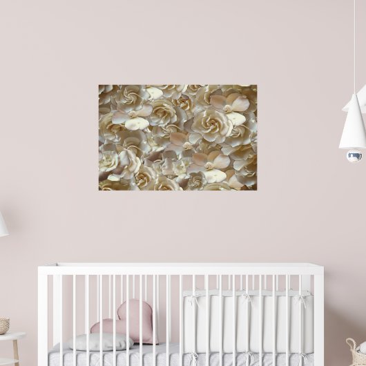Elegantes Blumenmuster-Rose Petal-Muster Poster (Kinderzimmer 2)