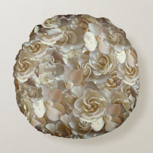 Elegantes Blumenmuster-Rose Petal-Muster Rundes Kissen