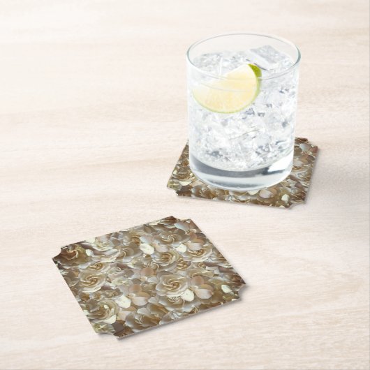 Elegantes Blumenmuster-Rose Petal-Muster Untersetzer (Vor Ort)