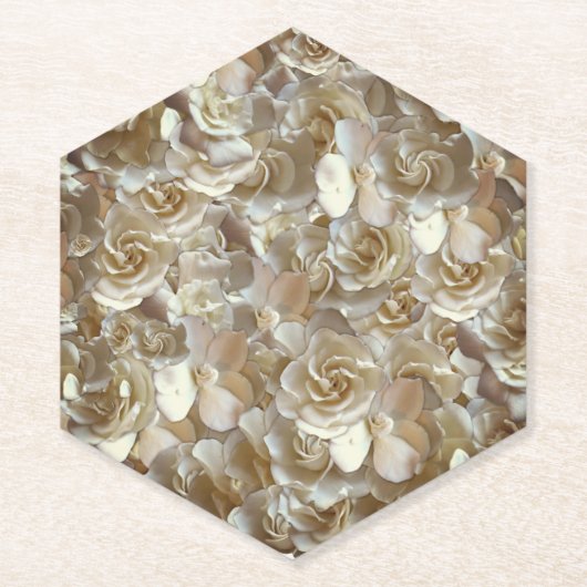 Elegantes Blumenmuster-Rose Petal-Muster Untersetzer (Vorderseite)