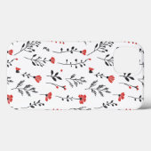 Elegantes Blumenmuster - Rotes und Schwarzes Botan Case-Mate iPhone Hülle (Rückseite (Horizontal))