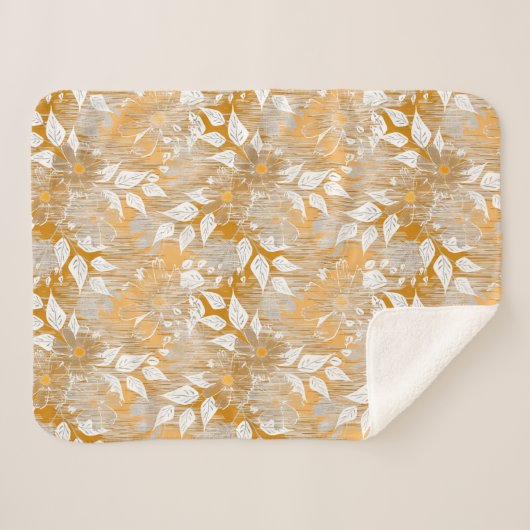 Elegantes Blumenmuster. Sherpadecke (Vorderseite (Horizontal))