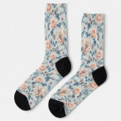 Elegantes Blumenmuster. Socken (Linkes Detail)