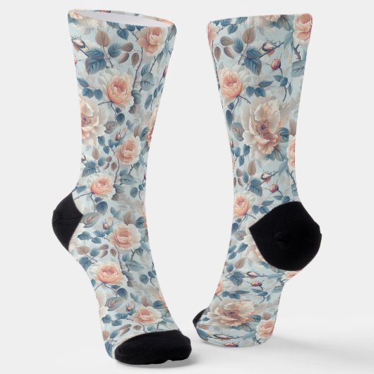 Elegantes Blumenmuster. Socken (Gewinkelt)