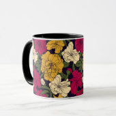 Elegantes Blumenmuster Tasse (Vorderseite Links)