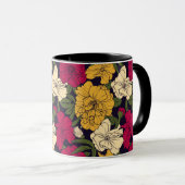 Elegantes Blumenmuster Tasse (VorderseiteRechts)