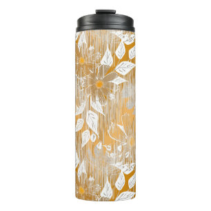 Elegantes Blumenmuster. Thermosbecher