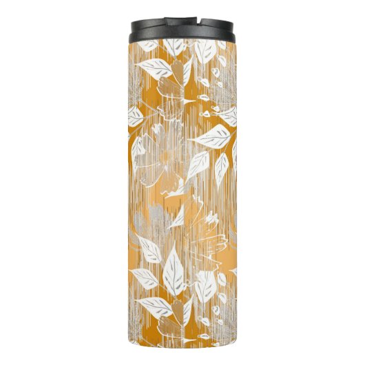 Elegantes Blumenmuster. Thermosbecher (Rückseite)
