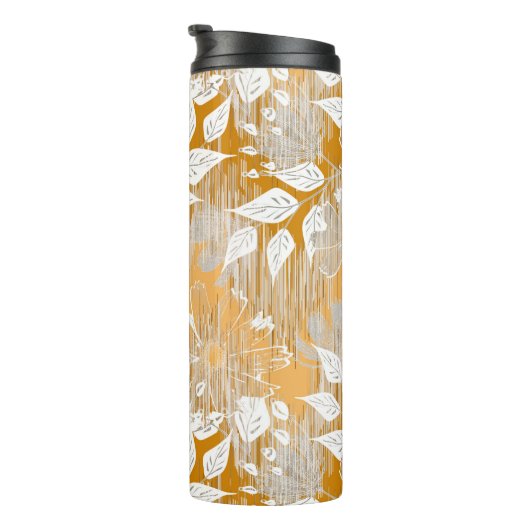 Elegantes Blumenmuster. Thermosbecher (Nach rechts gedreht)