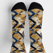 Elegantes Blumenmuster und blaues Patchwork - Pers Socken (Oben)