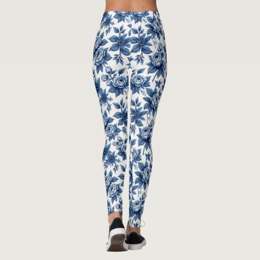 Elegantes Blumenmuster Vintage Peonies Leggings (Rückseite)