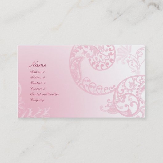 Elegantes Blumenmuster Visitenkarte (Vorderseite)