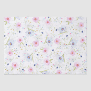 Elegantes Blumenmuster von blauen und rosa Blume Seidenpapier