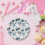 Elegantes Blumenmuster Wasserfarbe Blumenmuster Pappteller (Party)