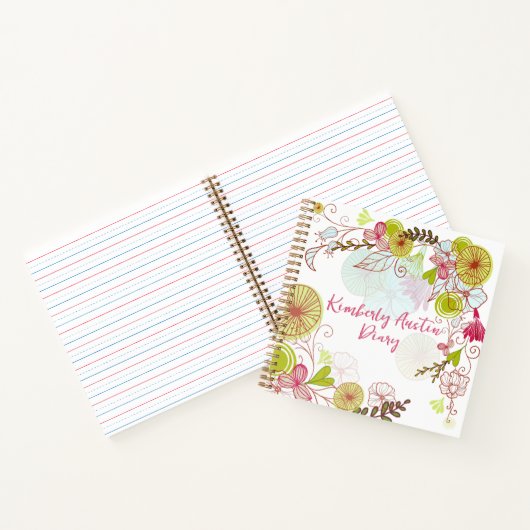 Elegantes BlumenNotebook in französischer Farbe Notizblock (Innenseite)