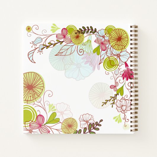 Elegantes BlumenNotebook in französischer Farbe Notizblock (Rückseite)