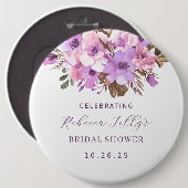 Elegantes Blumenpapier Button (Vorne & Hinten)