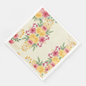 Elegantes Blumenpapier mit zwei Namen Serviette (Ecke)