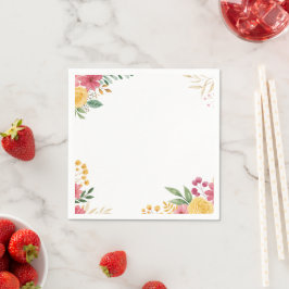 Elegantes Blumenpapier mit zwei Namen Serviette