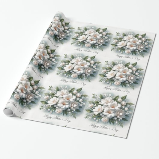 Elegantes Blumenpapier zum Muttertag Geschenkpapier (Ungerollt)